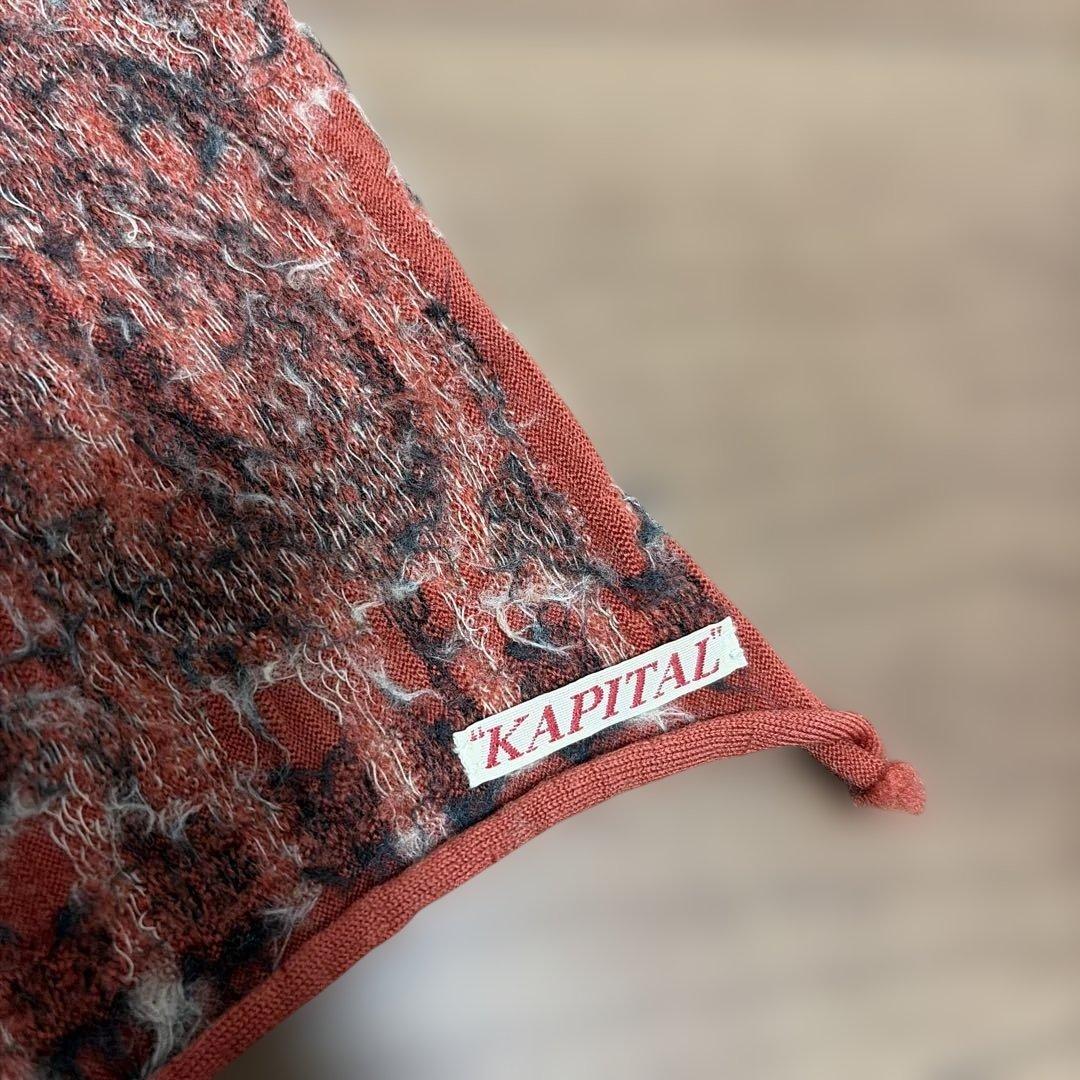 美品　kapital ペイズリー柄 縮絨ウール　バンダナ 赤 緑 2枚セット