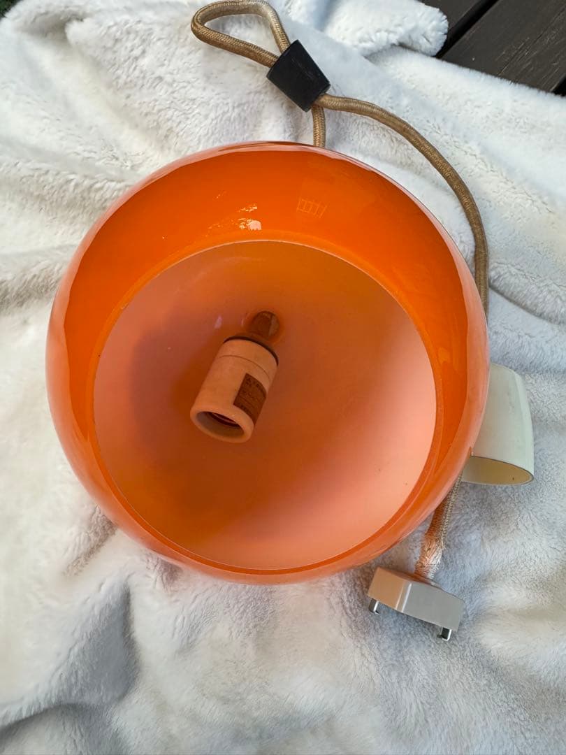 昭和レトロ ペンダントライト オレンジ 当時物 レトロ照明 美品2025年