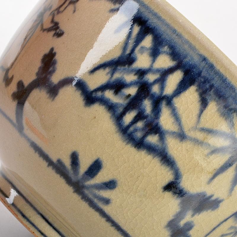 茶道具 膳所焼 淡海ぜぜ 陽炎園造 安南写 七賢人絵 茶碗 共