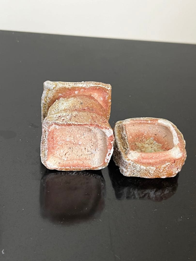 岸野寛 伊賀焼〆香合 京都思文閣個展 共箱 五輪塔 茶道 茶道具 陶芸