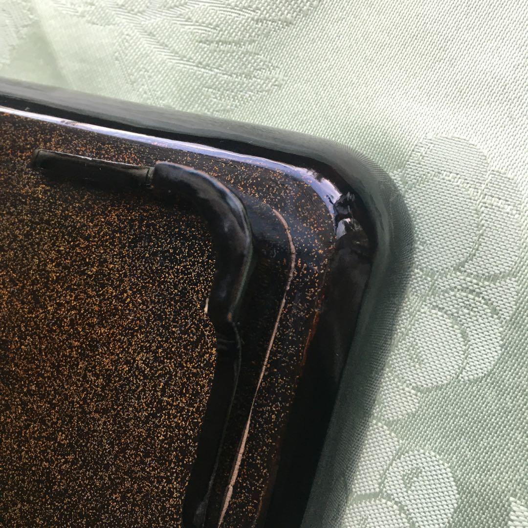 逸品　極上春の七草蒔絵　四方脚付膳　蓋付碗セット　B