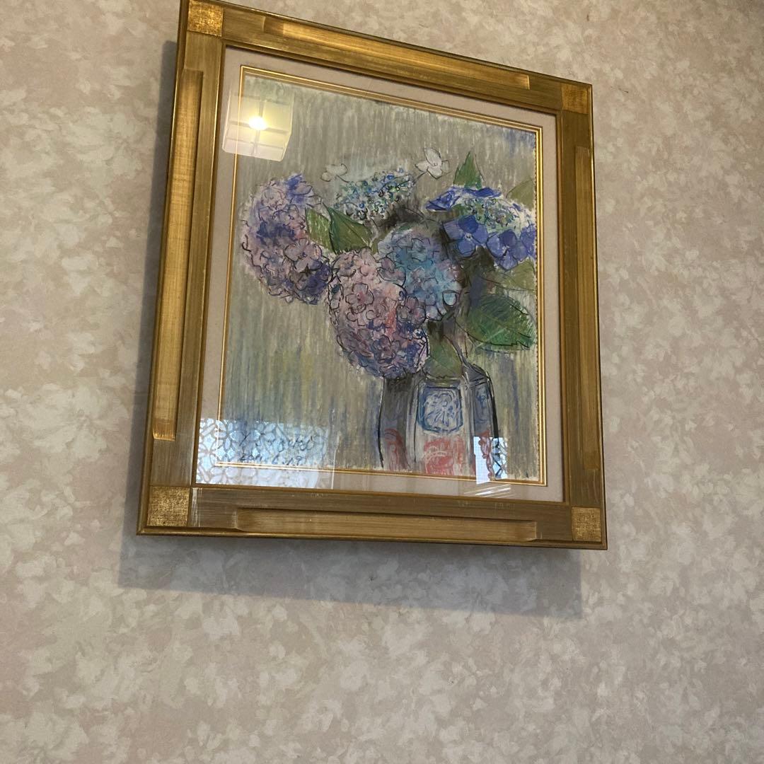 紫陽花パステル画8号