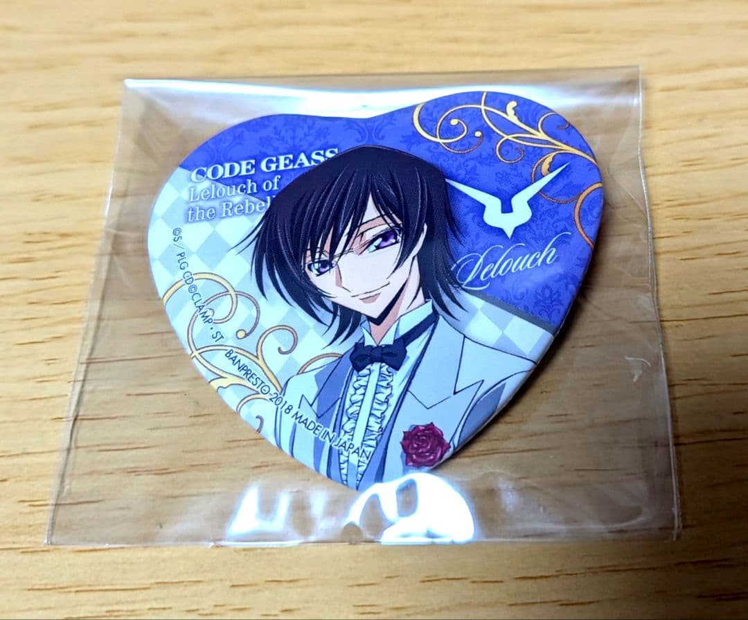 コードギアス ルルーシュ カフェ ハート缶バッジ