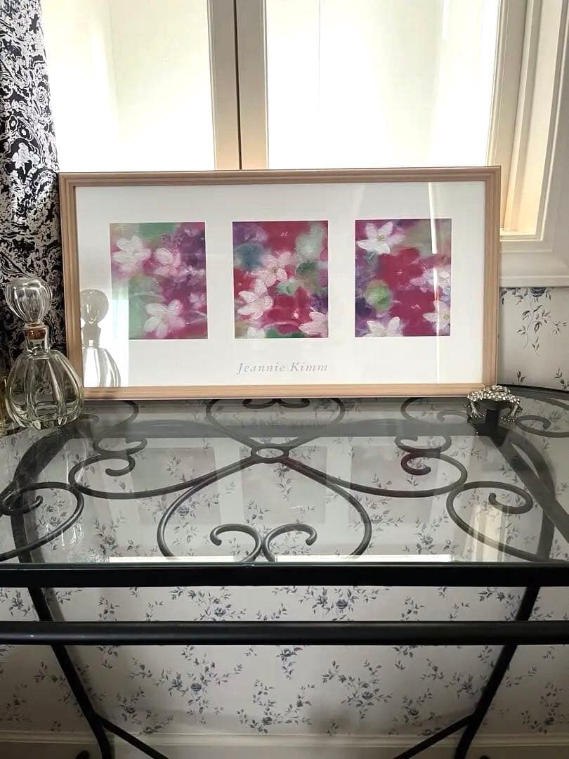 額入り　ポスター　ジニー・キム　紫系　未使用　インテリア