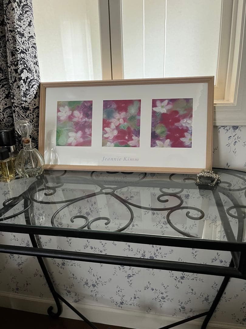 額入り　ポスター　ジニー・キム　紫系　未使用　インテリア