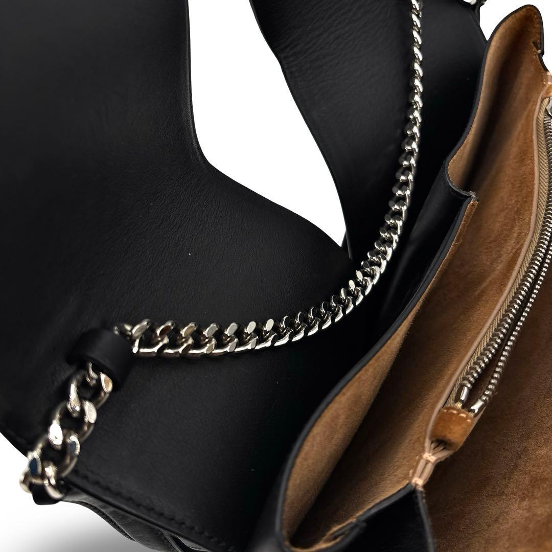 極美品】ジルサンダー チェーン ショルダーバッグ レザー ロゴ　肩掛け 黒