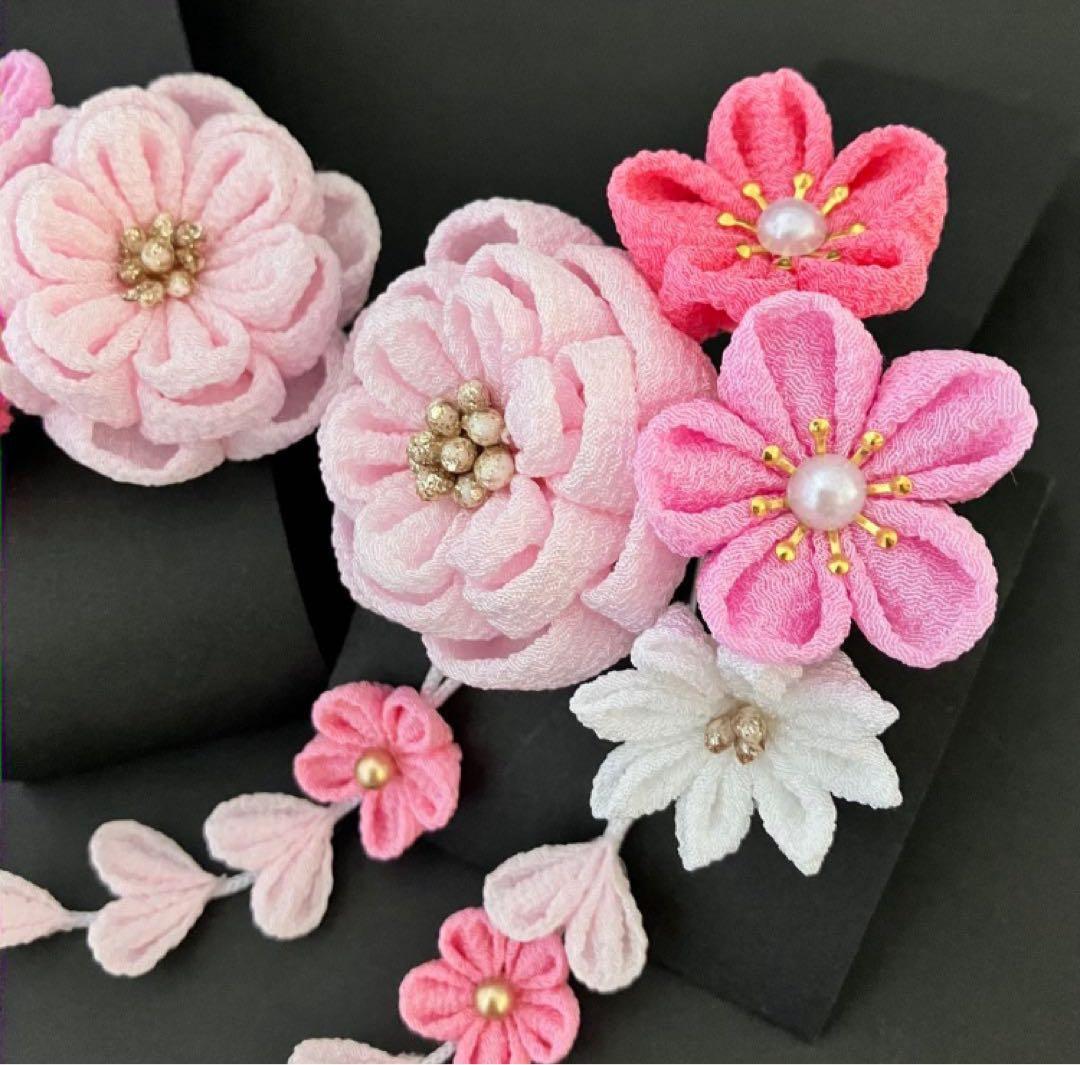 〜　舞　〜　選べる髪飾り　七五三 3歳　着物　ヘアアクセサリー　和風　ピンク