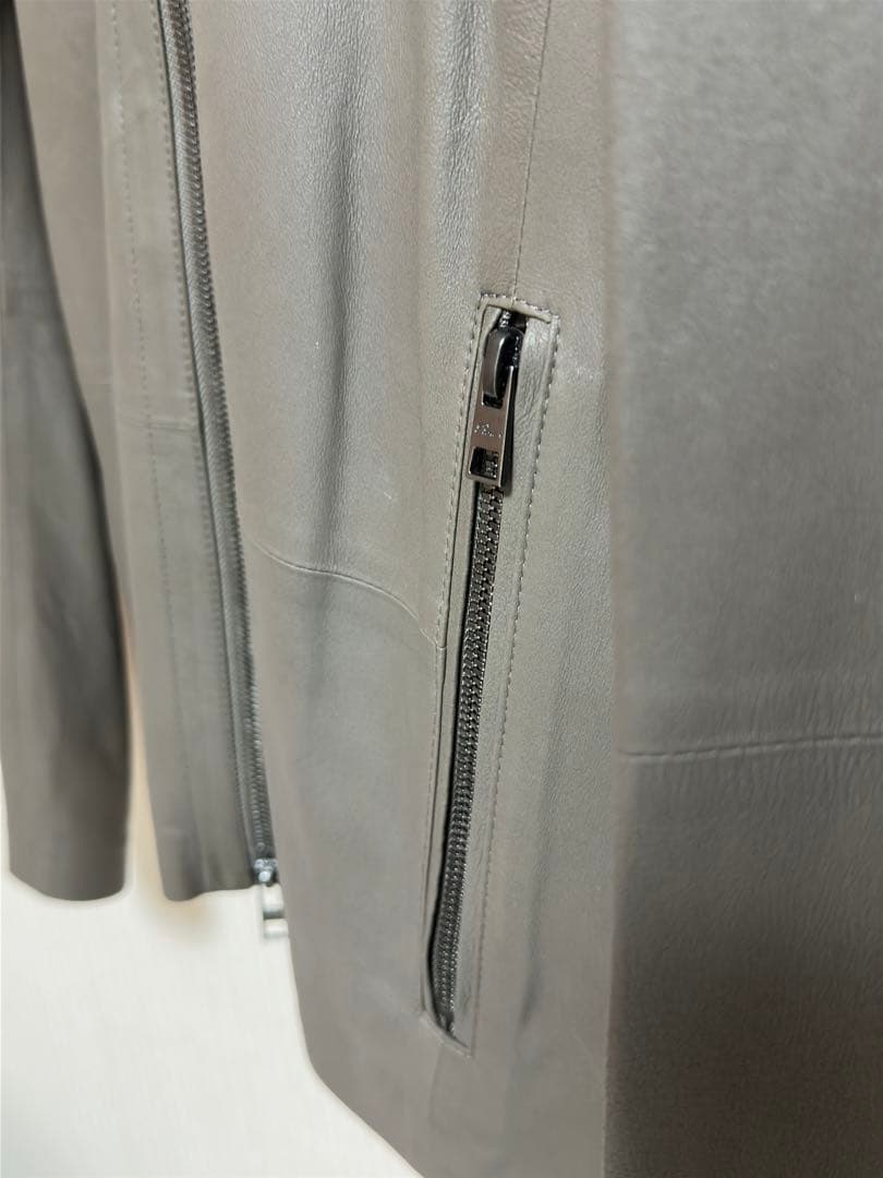 D/him ラム ライダースジャケット 48 グレー メンズ