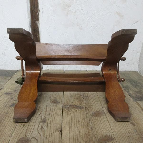 イギリス アンティーク 家具 スツール リアルレザー ベル 英国 4731e