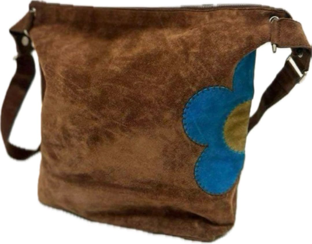 CELINE セリーヌ 総スエード フローラル ショルダーバッグ