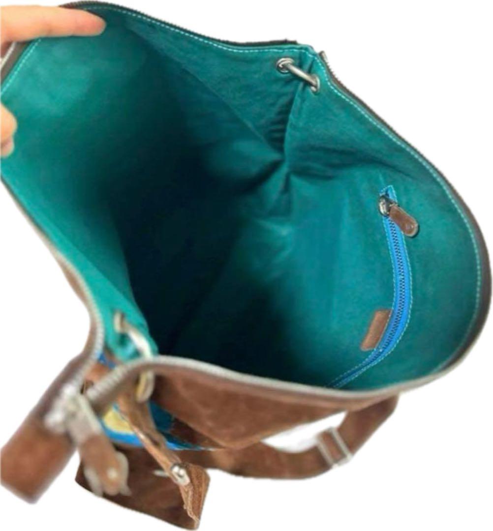 CELINE セリーヌ 総スエード フローラル ショルダーバッグ