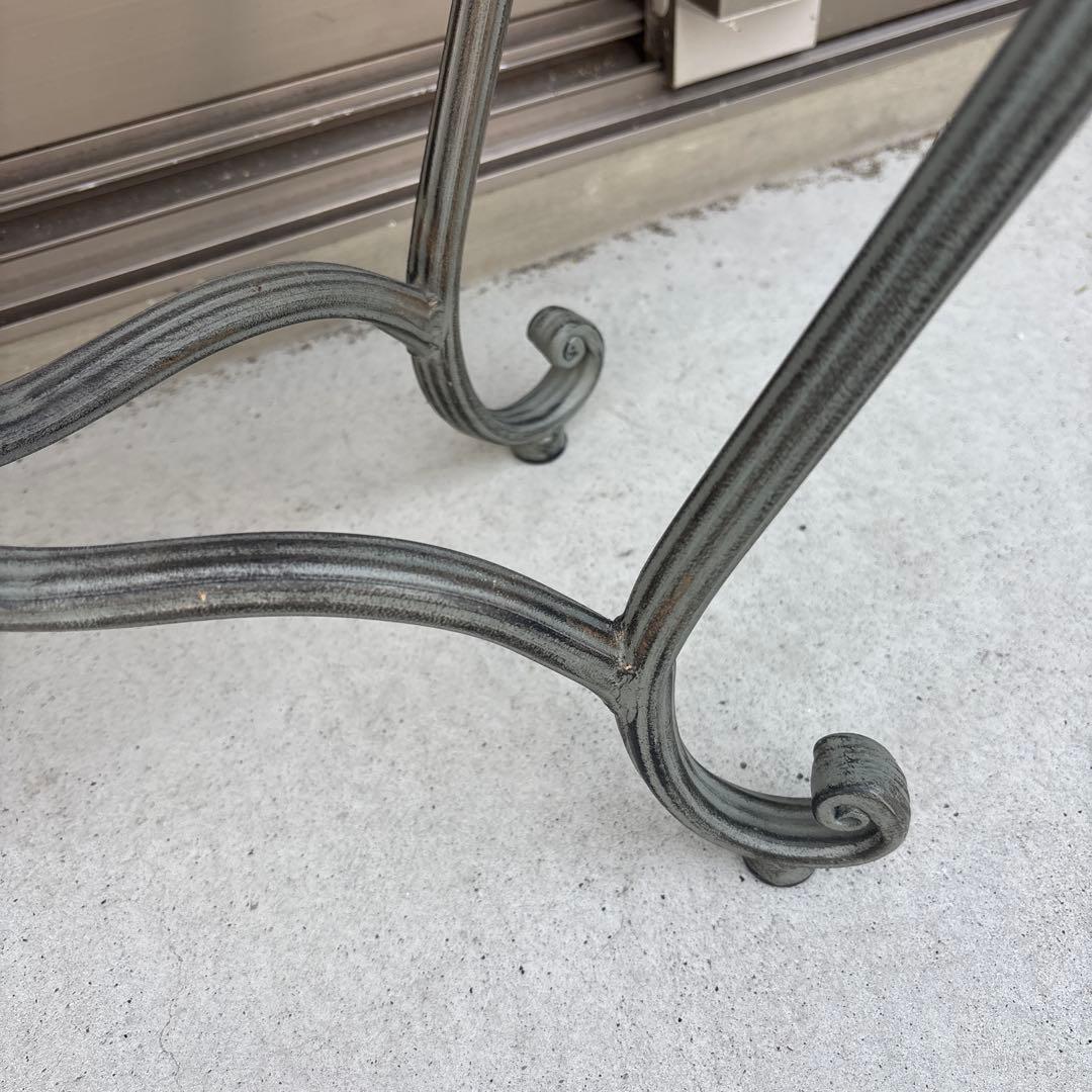 フレンチアンティーク風 ロートアイアン ファ ブリック ベンチ スツール