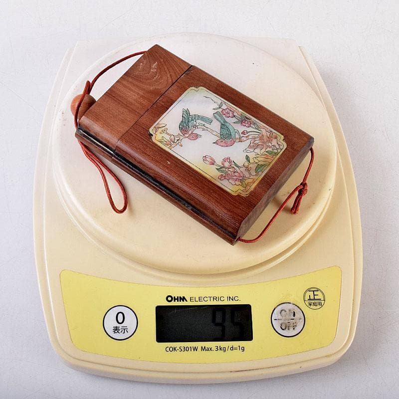 時代提げ物　玉石細工花鳥図　印籠　薬入　根付　緒締め玉　Z　8577