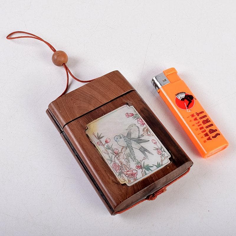 時代提げ物　玉石細工花鳥図　印籠　薬入　根付　緒締め玉　Z　8577