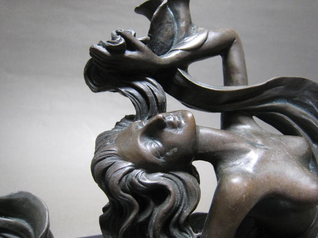 ブロンズ像　舞女　G. Michiel　銅像　インテリア　大理石台座　38ｃｍ