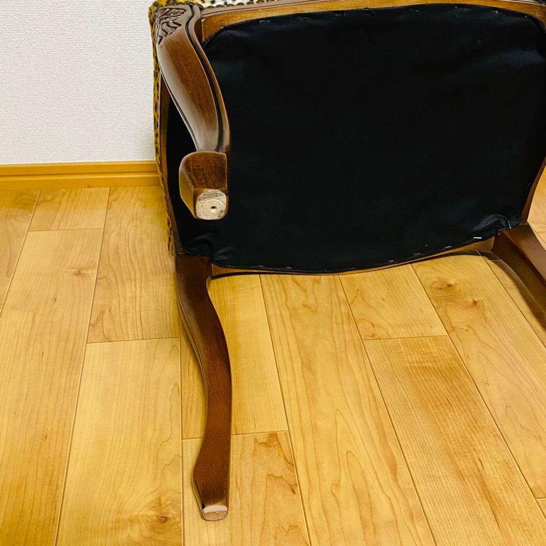 極美品✨高級イタリア家具 オットマン 猫脚 ヒョウ柄