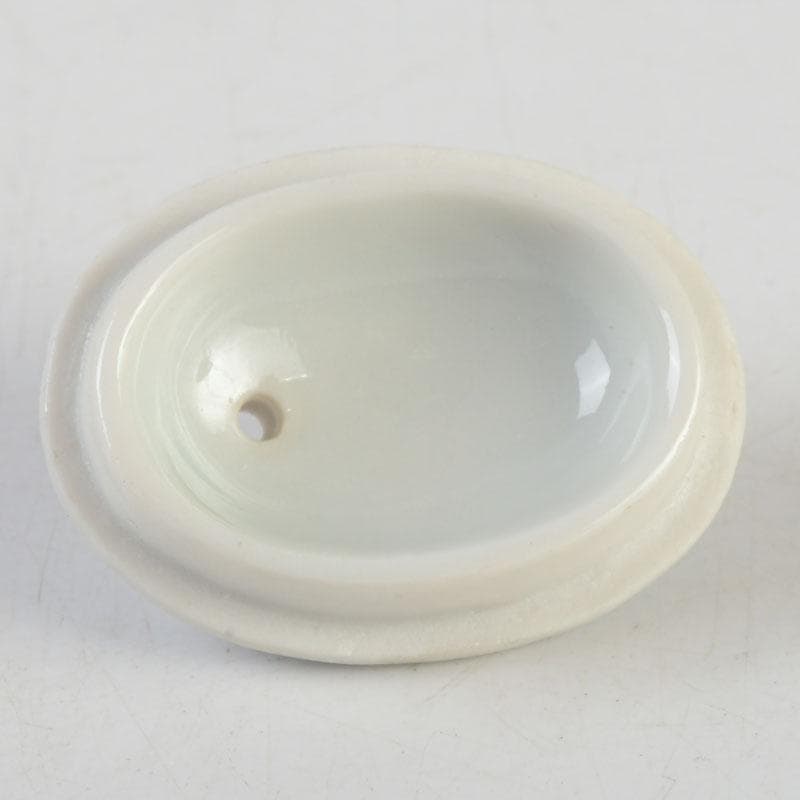 京焼 平安丹祐造 色絵 草花文 水滴 共箱 V 9686