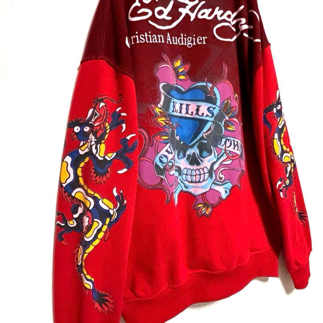 エドハーディー×クリスチャンオードジェ− フルジップパーカー　スカル　ドラゴン