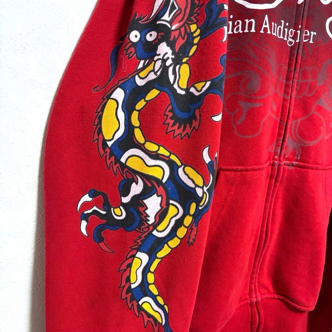 エドハーディー×クリスチャンオードジェ− フルジップパーカー　スカル　ドラゴン