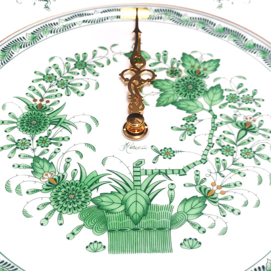 【未使用・箱付き】ヘレンド／インドの華 ウォールクロック 金彩