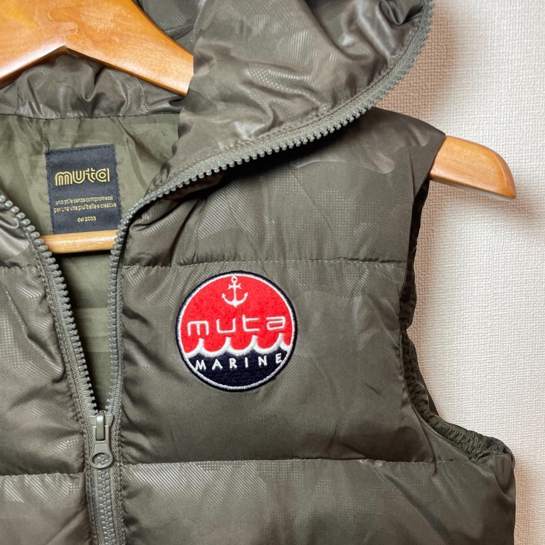 【美品】ムータマリン　ダウンベスト　迷彩　カモフラ　ロゴワッペン　M