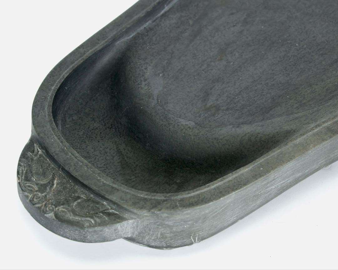 中国硯 鐘形 端渓硯 彫刻 文房四宝 古硯 石硯 木箱付 書