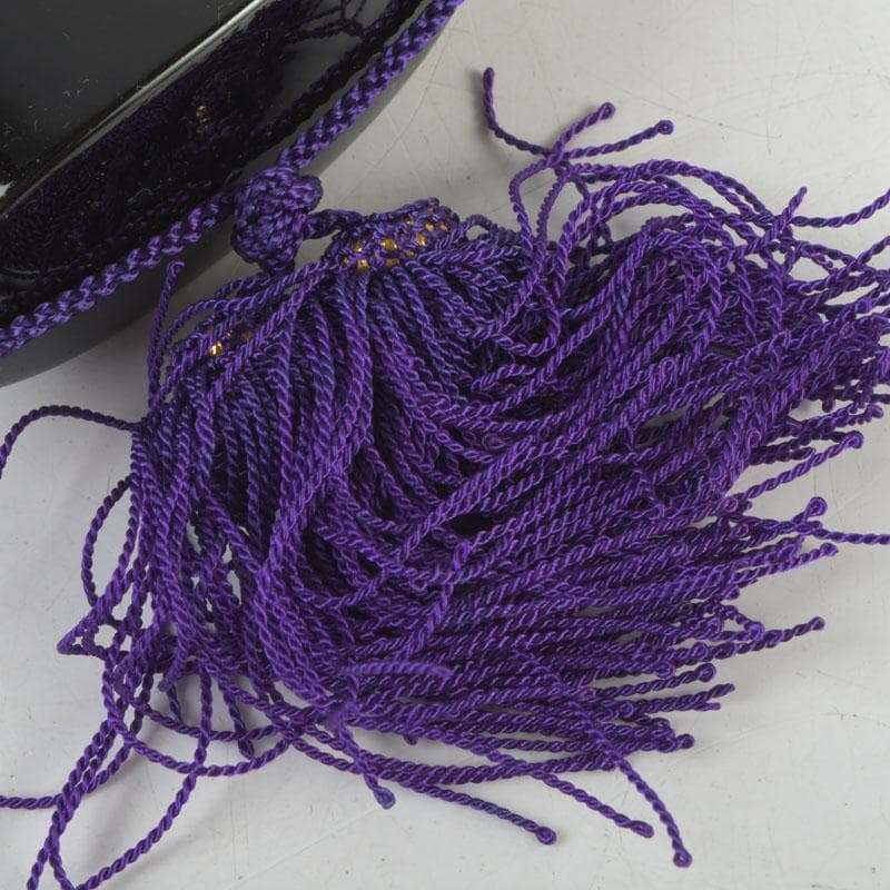 時代提げ物　黒漆　三つ葉葵蒔絵　印籠　薬入　根付　緒締め玉　C　9438