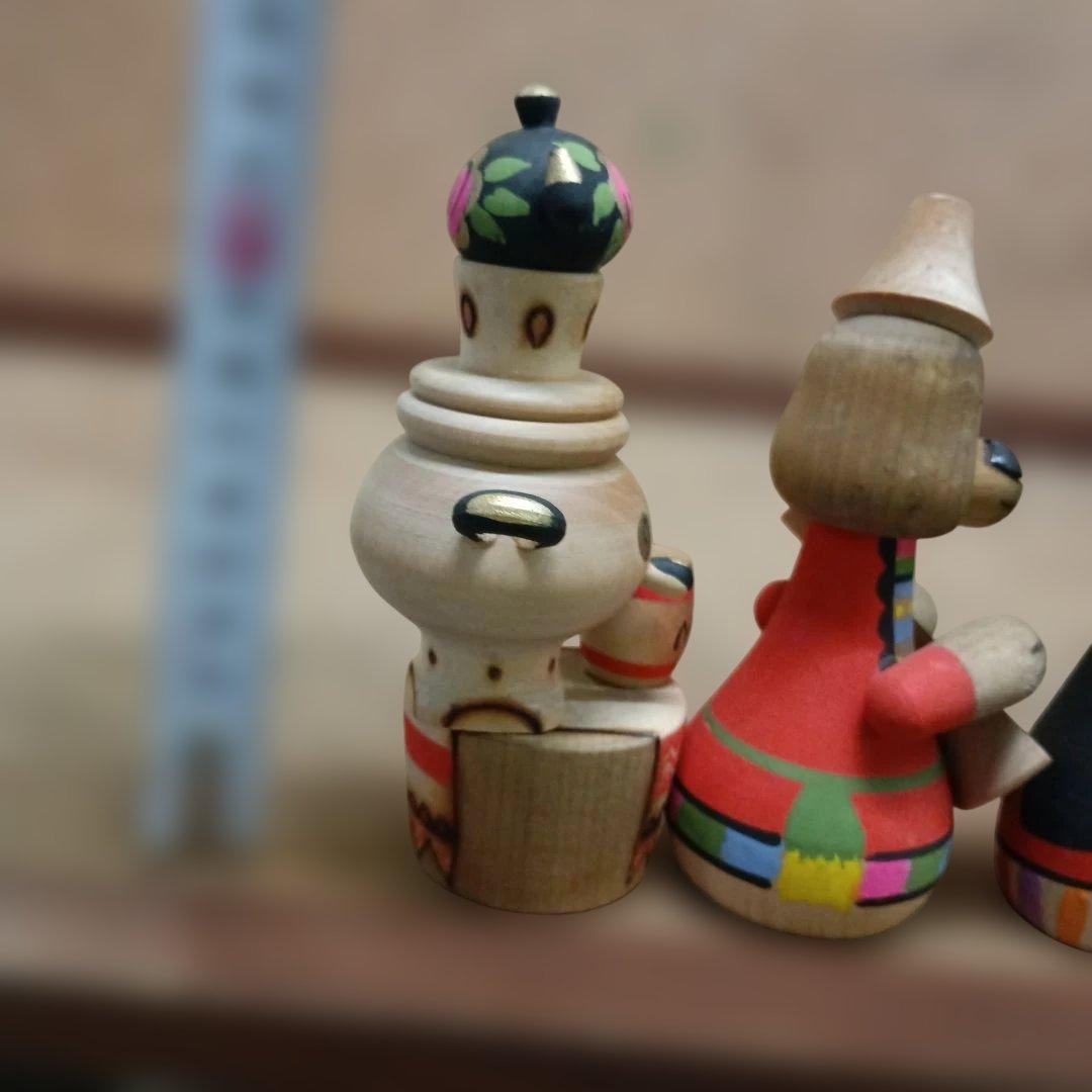 3970）ロシア製木製動物人形 置物 6体 ソビエト連邦時代