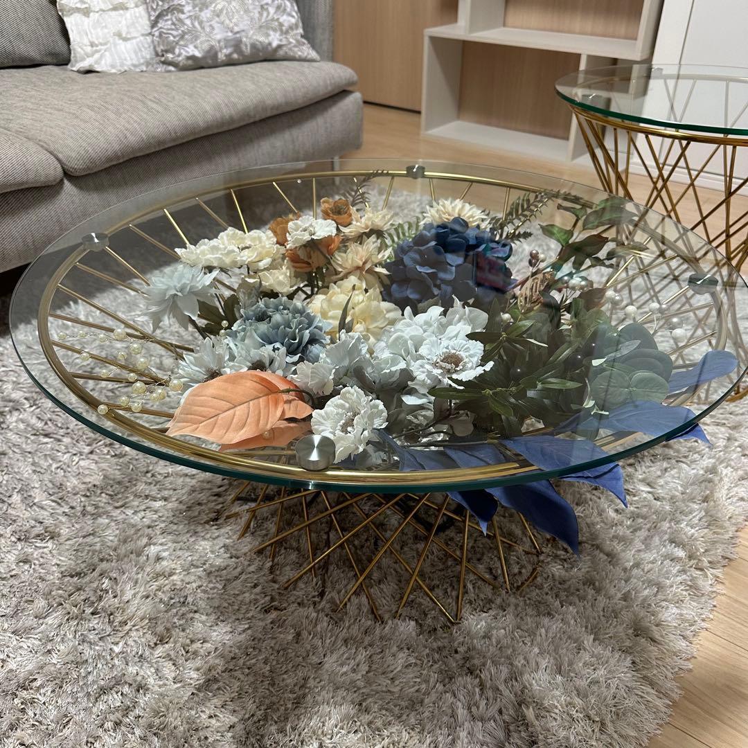 Francfranc マーリア コーヒーテーブル クリアxゴールド Francfranc