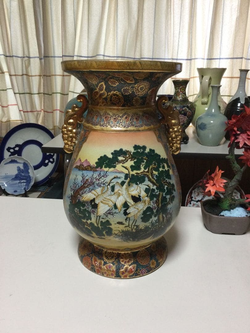 中国 中国景徳鎮製 粉彩 漢詩孔雀牡丹文瓶 V R4333 中国 中国 余海犮作