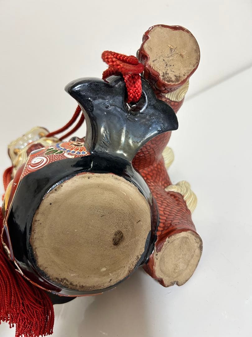 nguyen tung 様専用♪九谷焼 陶器の置物 打出の小槌獅子 唐獅子