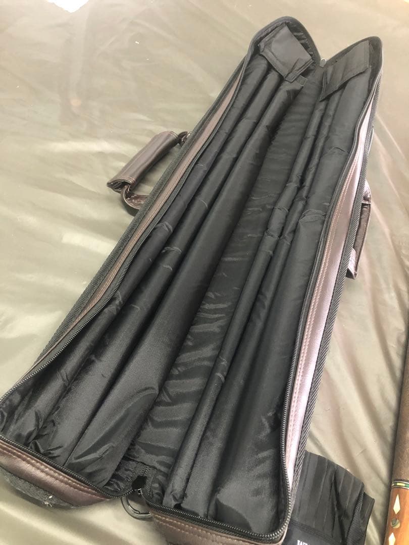 ビリヤード　ビギナー向け　本ハギ　4剣　インレイ入り　キュー　キューケースセット