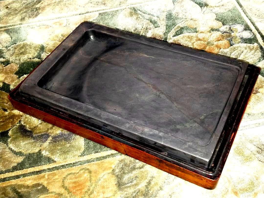 ♥中国　端渓　硯　3.6ｋｇ　端渓硯　老坑　水巌　火捺