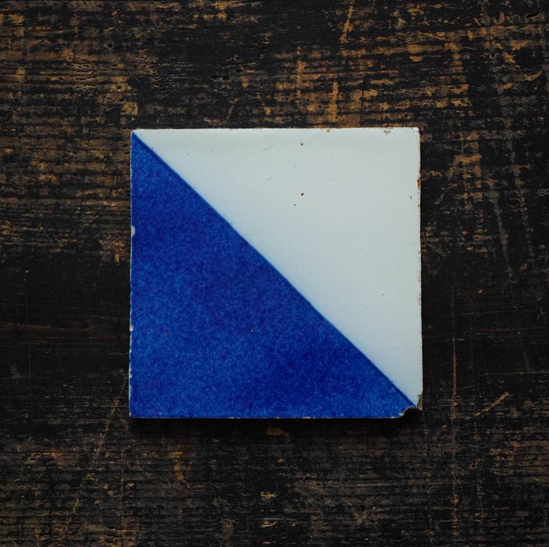 18世紀オランダ デルフトタイル 幾何学文 b / アンティーク 阿蘭陀 和蘭