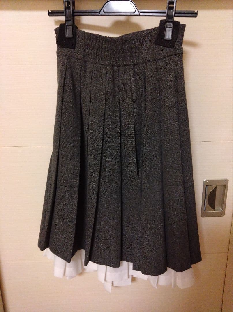 SNIDEL プリーツレイヤードミディスカート　グレー
