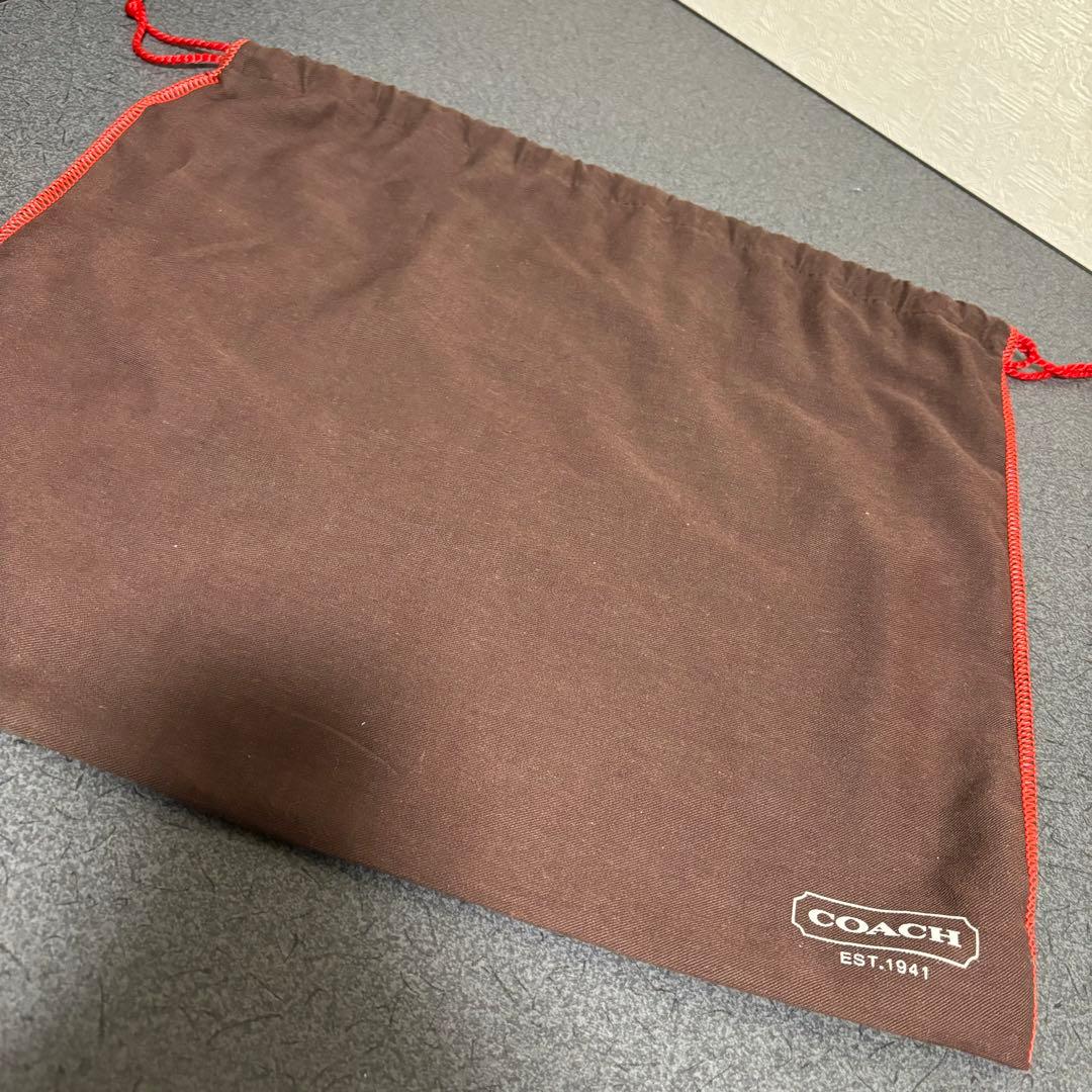 COACH ブラウンレザー ハンドバッグ 付属巾着袋つき