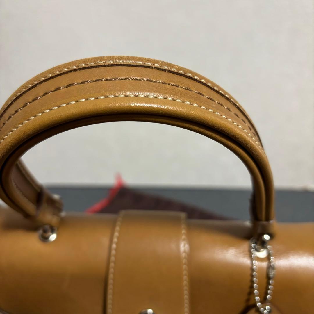 COACH ブラウンレザー ハンドバッグ 付属巾着袋つき
