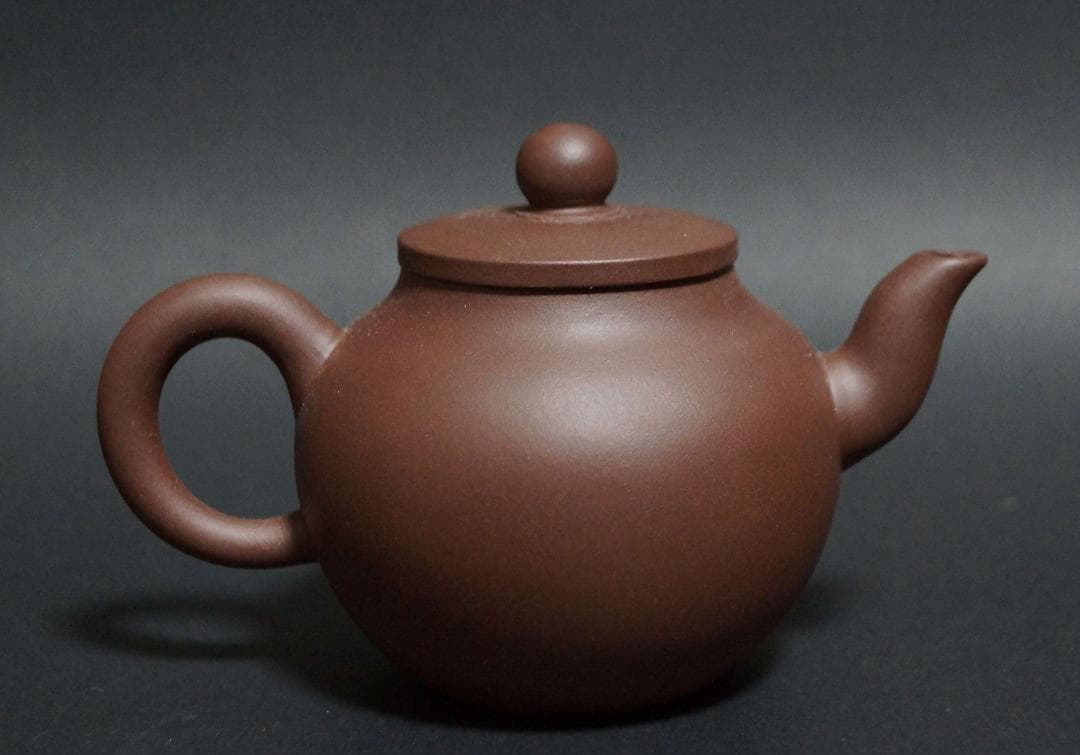 煎茶道具 中国工芸美術師 馮煉造 紫砂壺 原鉱泥手造り急須 朱泥後手急須 茶器