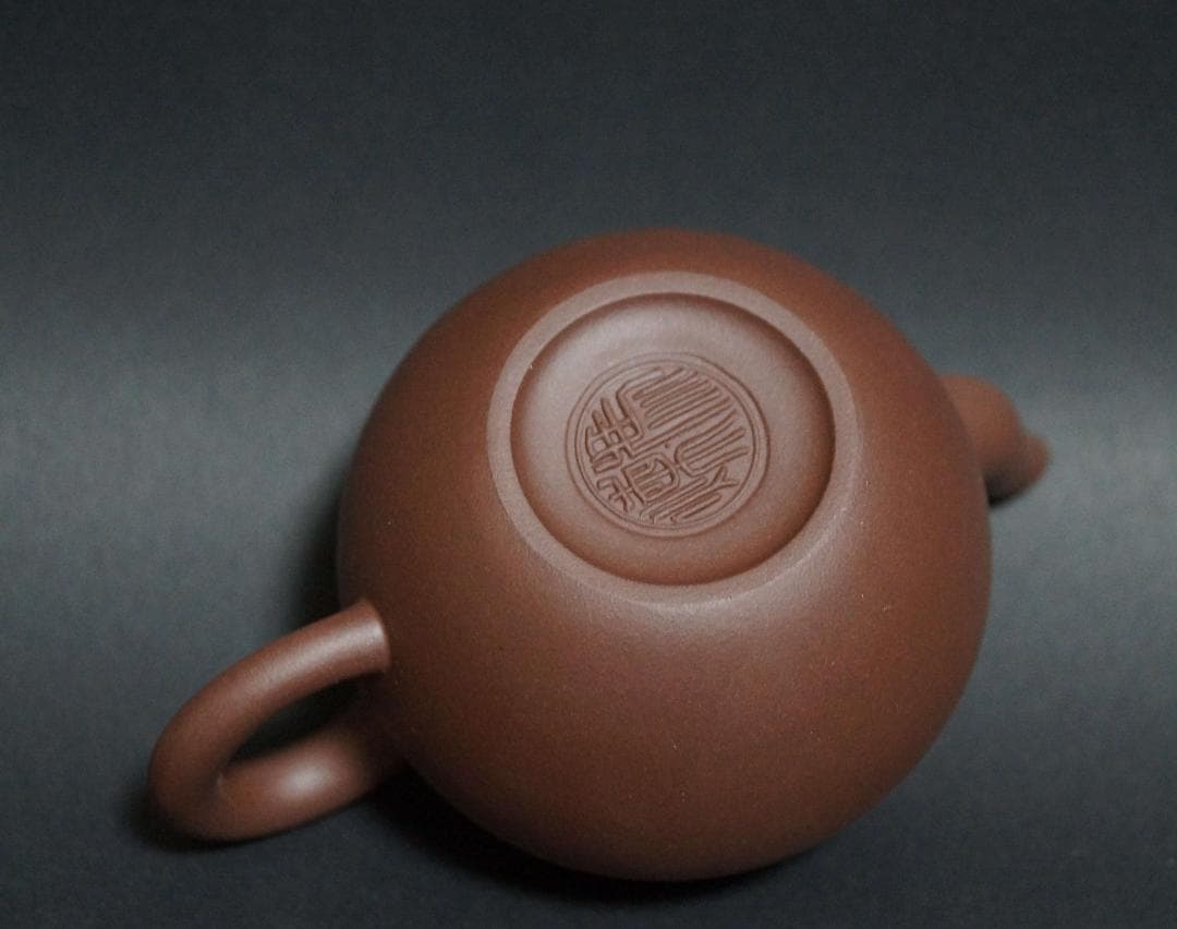 煎茶道具 中国工芸美術師 馮煉造 紫砂壺 原鉱泥手造り急須 朱泥後手急須 茶器