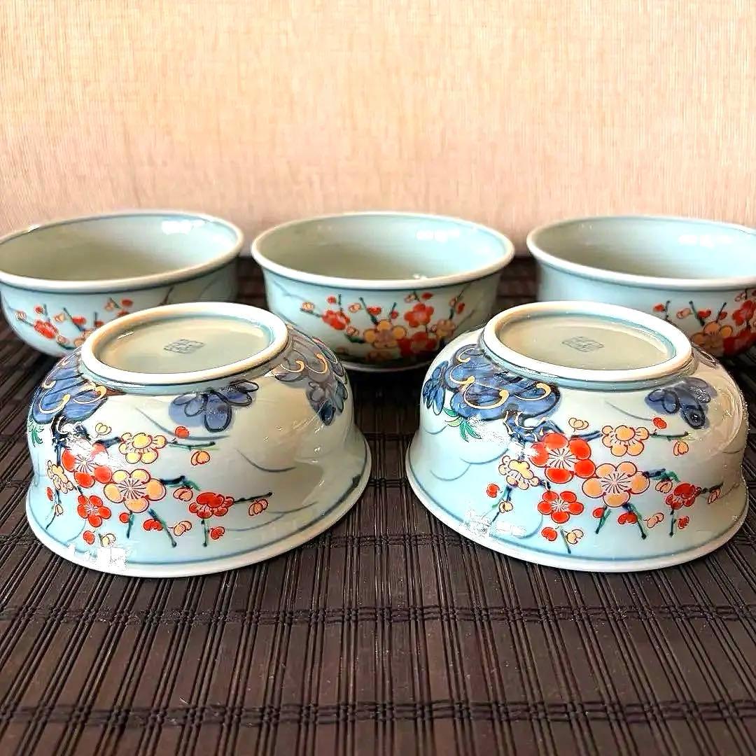 未使用品】有田焼 祥楽作 染錦梅文様 小鉢揃 中鉢 5客 - メルカリ