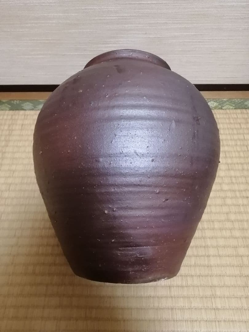 備前焼】時代もの 菊紋 壺 火襷