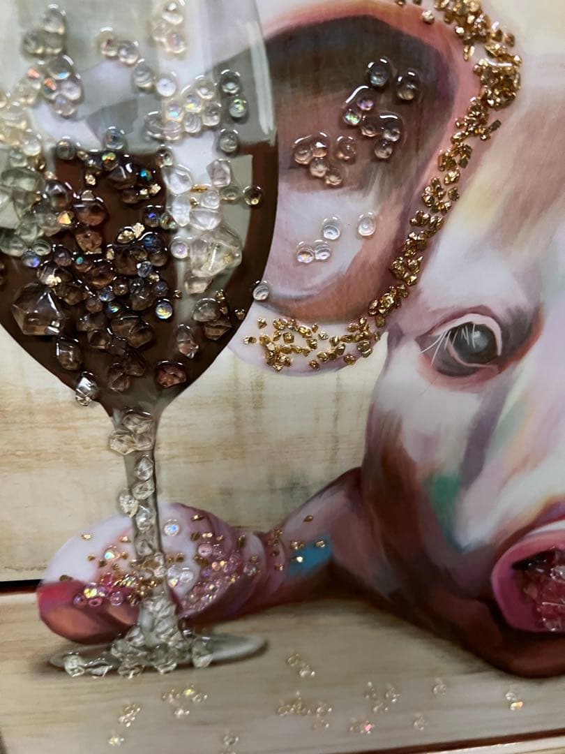 珍品!壁掛け装飾 豚の顔 絵画