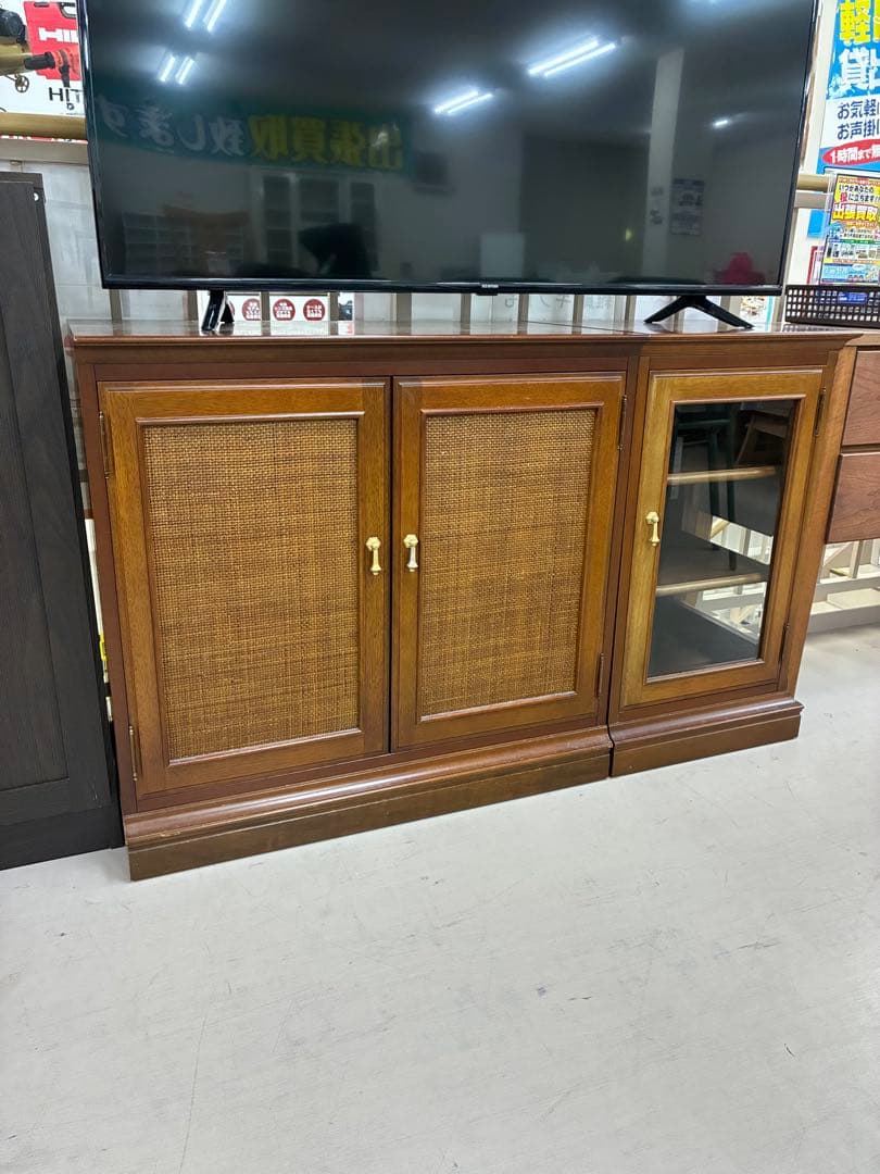 マルニ木工 地中海シリーズ ガラスキャビネット コーナーキャビネット ②