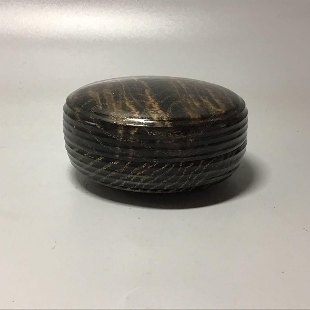 タモ玉杢 斑杢黒漆染め 沈金大香合 ミニ食蘢 TW-L