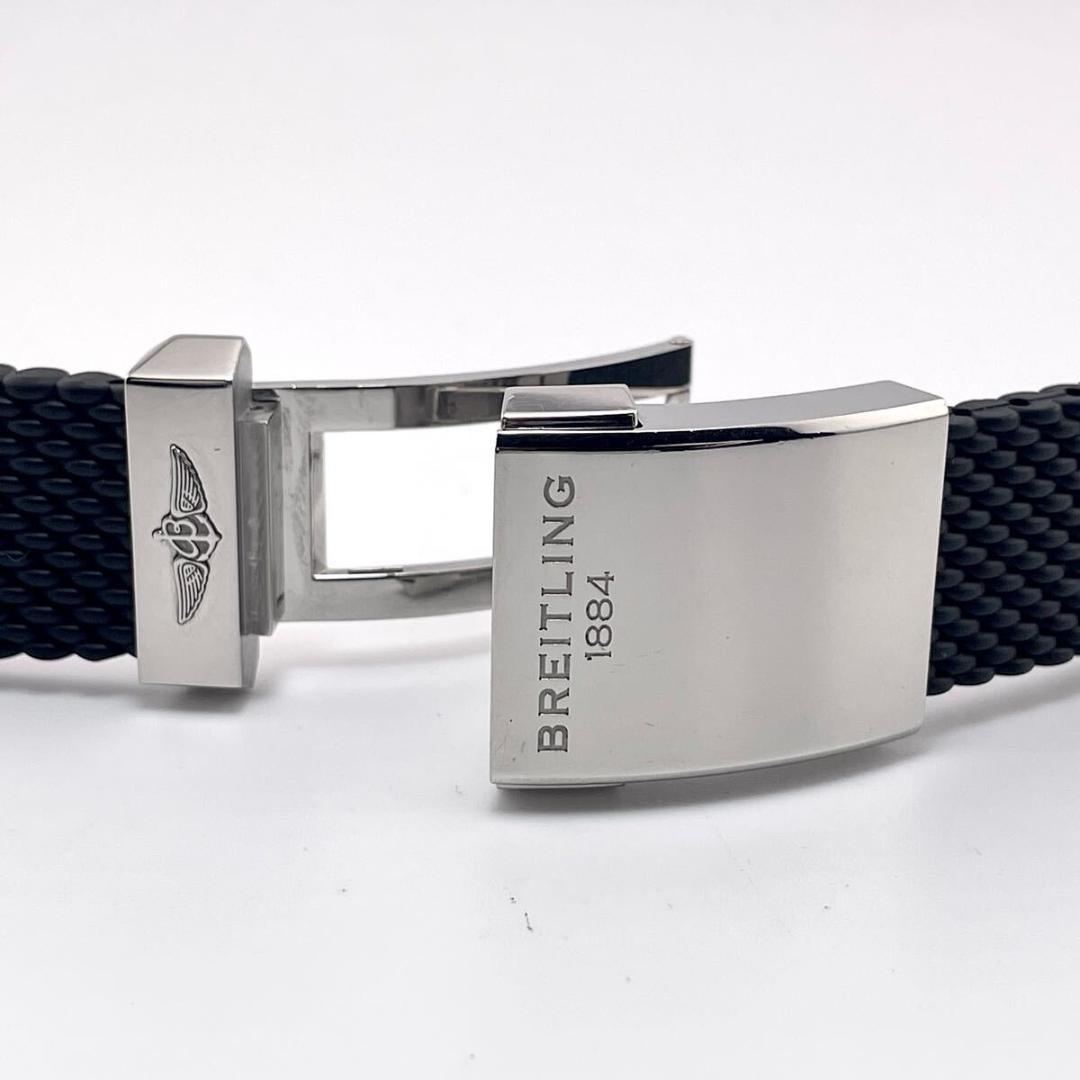 【美品】ブライトリング ミラネーゼラバーベルト Dバックル 22-20 黒 鏡面