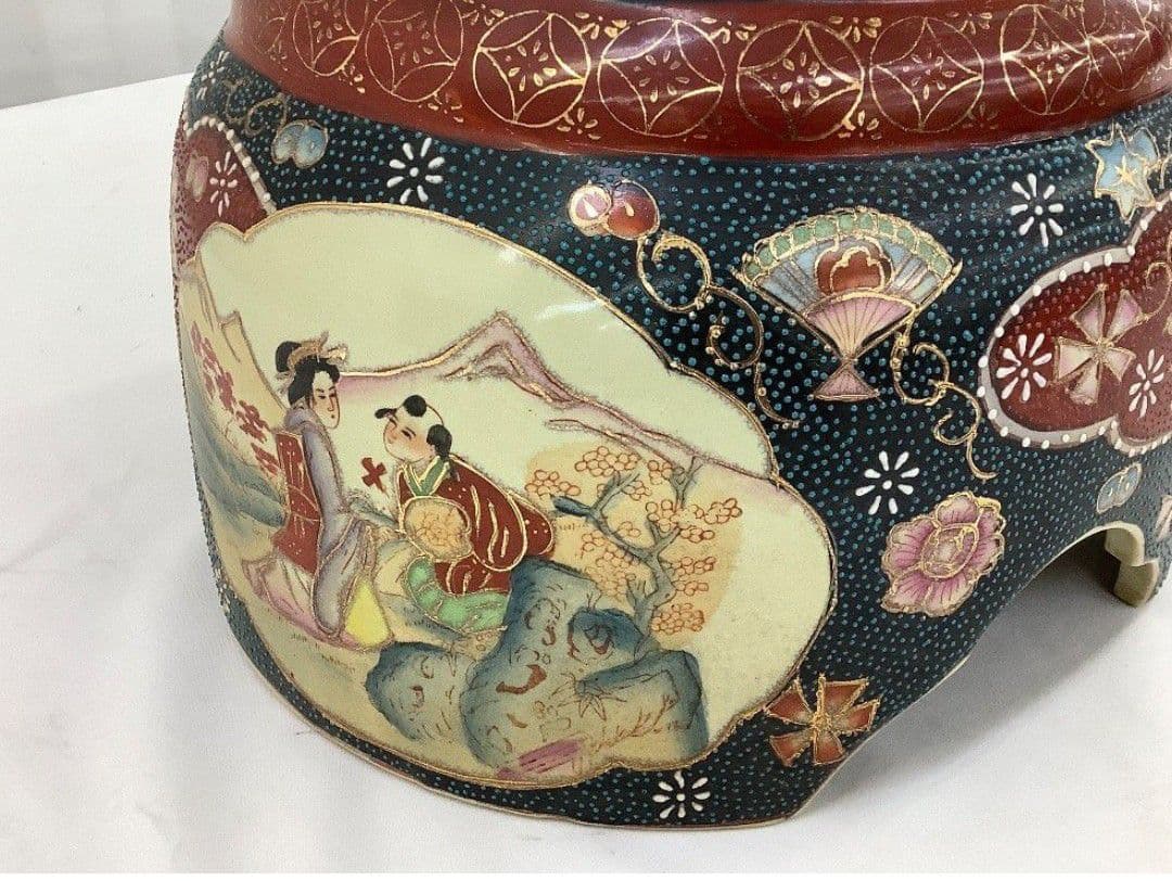 【レア 超大型 美品】薩摩焼 沈降壺 高さ約130cm 花瓶 古中国 飾り壺 1