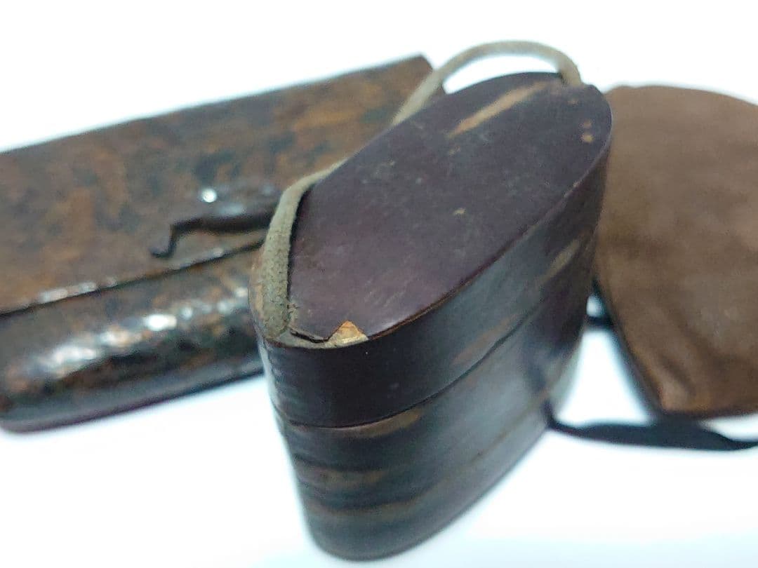 時代物 煙管 煙草入 煙管筒 金口 細工 彫刻 一式 骨董 アンティーク