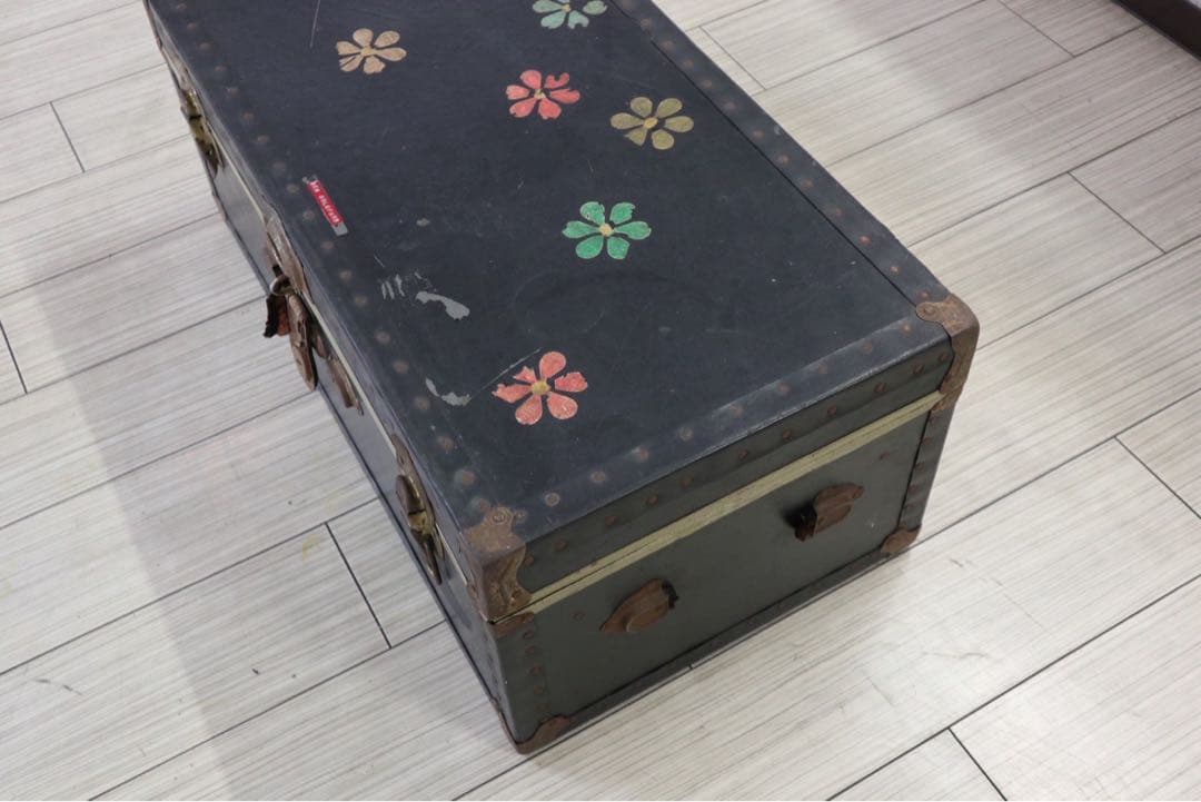 アメリカン ヴィンテージ 家具 収納ボックス トランク アンティーク 花柄