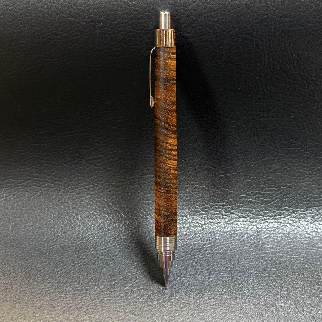 210ゼブラウッド横目スタビ　木製シャーペン　超低重心(溝付き) ステンレス