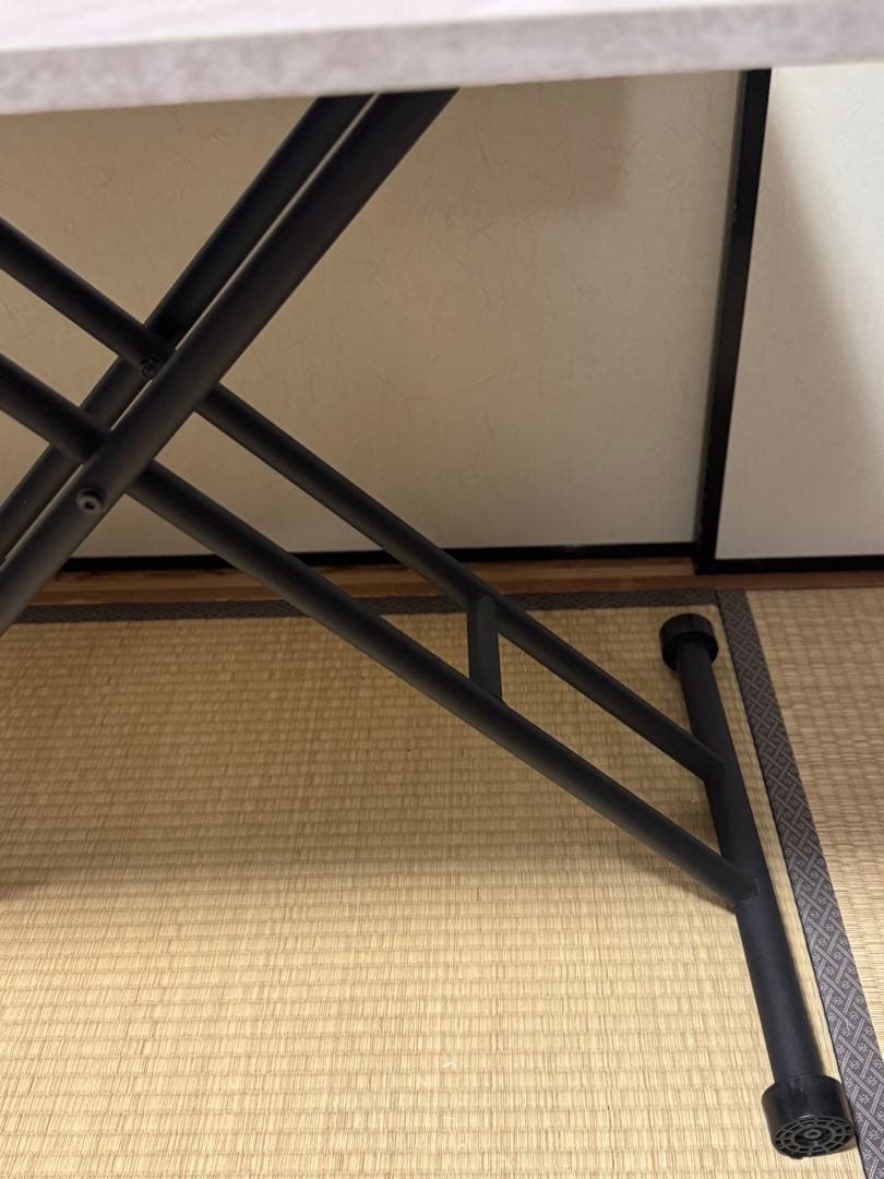 武田コーポレーション製　大理石柄　ガス圧式昇降テーブル　60×90